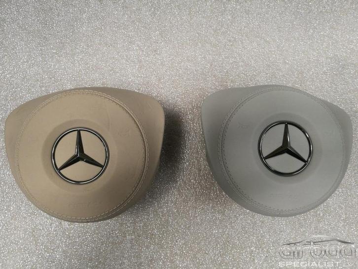 Stuur airbag Mercedes AMG leer grijs beige A-class W176 face, Auto-onderdelen, Dashboard en Schakelaars, Mercedes-Benz, Gebruikt