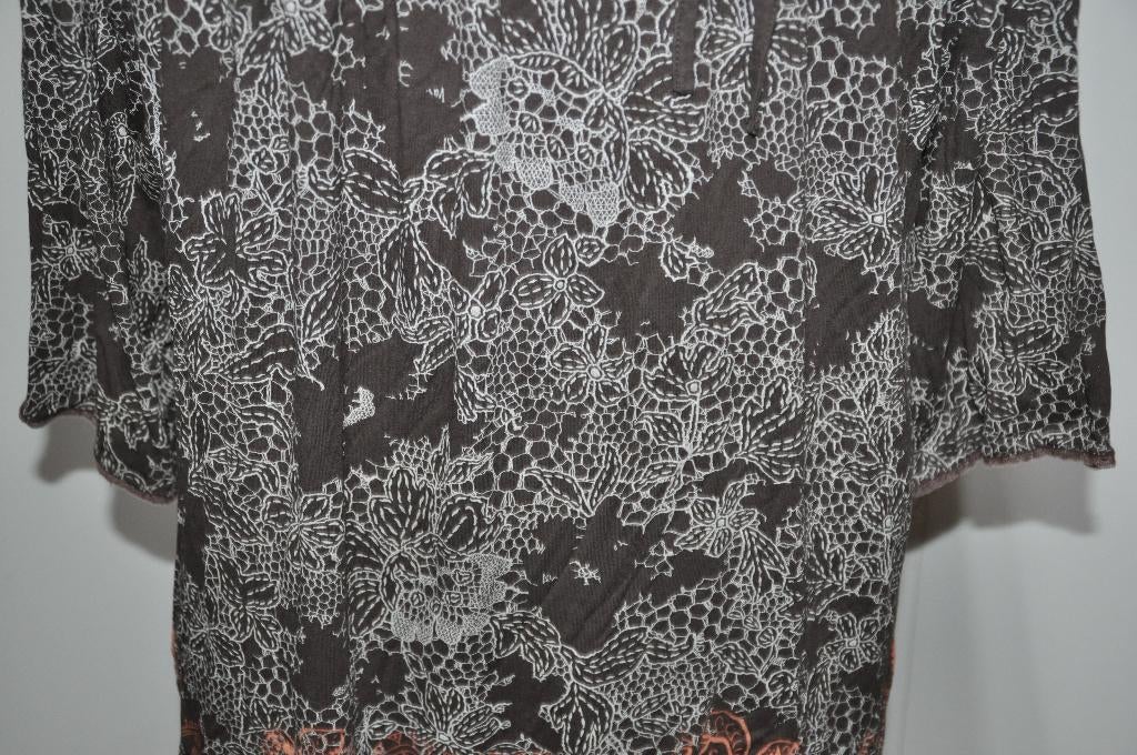 K16K Shirt bruin oranje Tinten maat 50, Bruin, Zo goed als nieuw, Miss Etam, Shirt of Top