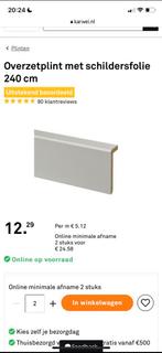 Overzet plinten nieuw 240 lang, Doe-het-zelf en Verbouw, Plinten en Afwerking, Ophalen, Nieuw, Mdf, 200 tot 250 cm