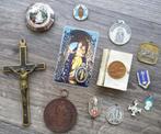 Antiek Oud Lot Religie Rozenkrans Scapulier Speld Kruis