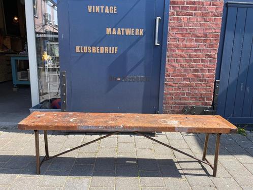 Prachtig stoer oud bankje, gangbankje, tv meubel, Antiek en Kunst, Curiosa en Brocante, Ophalen