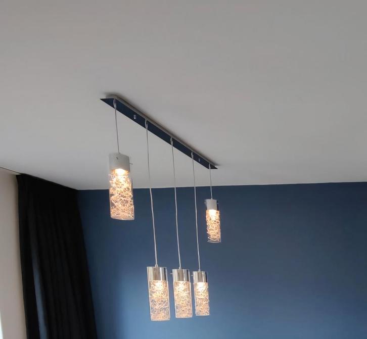 Straluma 5-lichts hanglamp, Huis en Inrichting, Lampen | Plafondlampen, Gebruikt, Glas, Ophalen