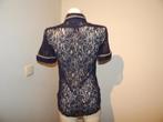 Essentiel Antwerp blouse van open gewerkte kant blauw S, Zo goed als nieuw, Essentiel Antwerp, Maat 36 (S), Verzenden
