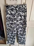 Camouflage skibroek maat M zwart grijs, Ophalen of Verzenden, Zo goed als nieuw, Broek