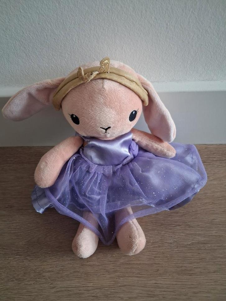 Knuffel konijn ballerina H&M paars jurk rok L328, Kinderen en Baby's, Speelgoed | Knuffels en Pluche, Zo goed als nieuw, Konijn