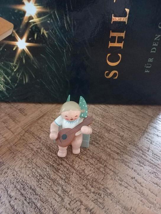 Wendt und Kühn elfpunten engel met mandoline, zittend., Verzamelen, Poppetjes en Figuurtjes, Zo goed als nieuw, Ophalen of Verzenden