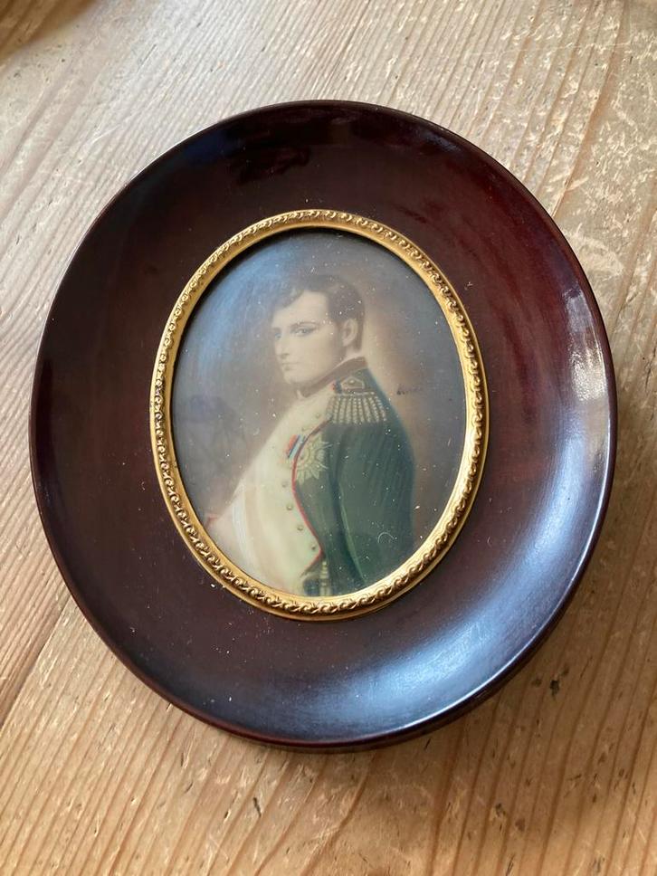 Antiek Miniatuur Portret Napoleon Bonaparte, Antiek en Kunst, Kunst | Overige Kunst, Ophalen of Verzenden