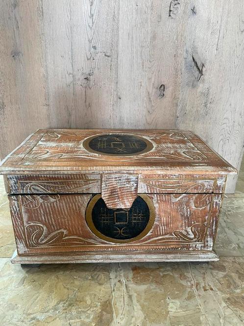 Aparte decoratie opberg kist zie foto’s en omschrijving, Huis en Inrichting, Woonaccessoires | Kisten, Zo goed als nieuw, Minder dan 50 cm