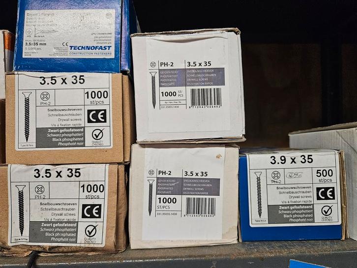 Gipsplaat schroeven,slagpluggen, betonschroeven enz enz, Doe-het-zelf en Verbouw, IJzerwaren en Bevestigingsmiddelen, Nieuw, Schroeven