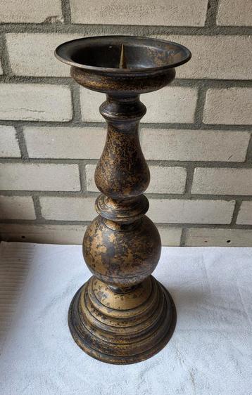 Bronzen altaar kaarsen kandelaar hoog 50 cm (antiek) groot  beschikbaar voor biedingen
