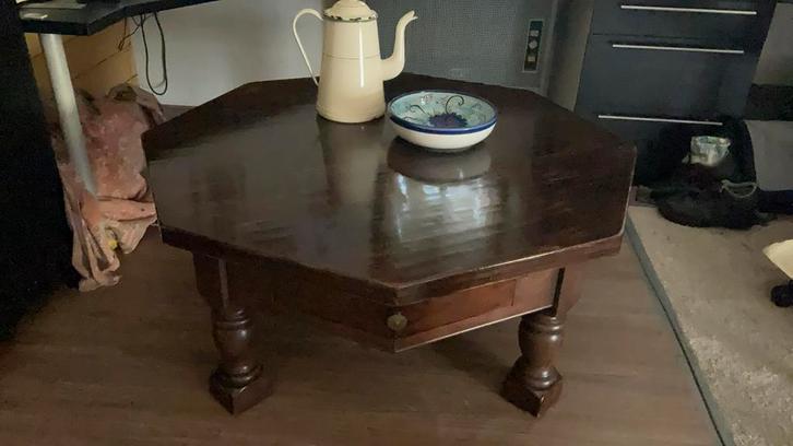Salontafel 8 hoekig met lade, Huis en Inrichting, Tafels | Salontafels, Zo goed als nieuw, 50 tot 75 cm, 100 tot 150 cm, 100 tot 150 cm