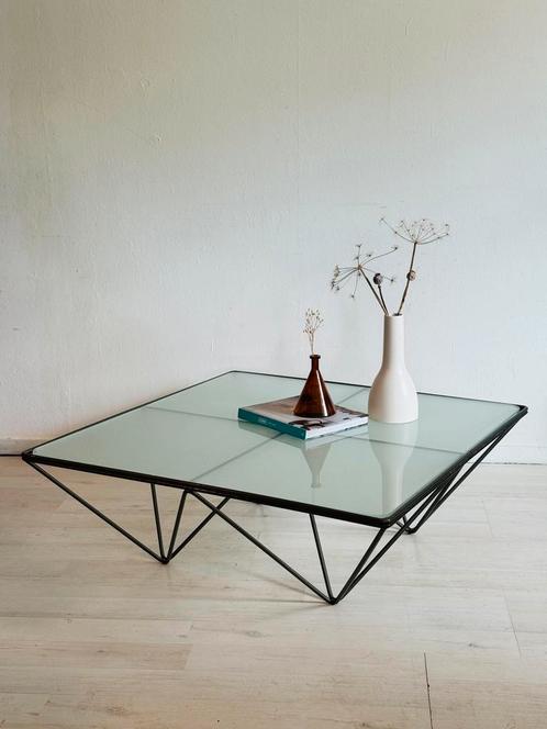 Vintage Italiaanse salontafel Paolo Piva stijl, Huis en Inrichting, Tafels | Salontafels, Zo goed als nieuw, Minder dan 50 cm