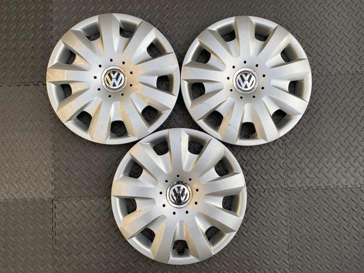 3 orig Volkswagen Golf, Touran en Caddy wieldoppen 15 inch, Auto diversen, Wieldoppen, Gebruikt, Ophalen of Verzenden