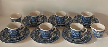 6 persoons engels blauw ontbijtservies beschikbaar voor biedingen