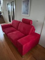 Montel bank, 2 sits met hoofdsteun, rode stof 2,20 breed, Huis en Inrichting, Banken | Sofa's en Chaises Longues, Ophalen, Tweepersoons