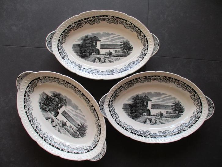 Boerenhoeve zwart broodschalen, Antiek en Kunst, Antiek | Servies los, Ophalen