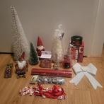 Kerstdecoratie kerstversiering rood wit glitter, Diversen, Ophalen of Verzenden, Gebruikt