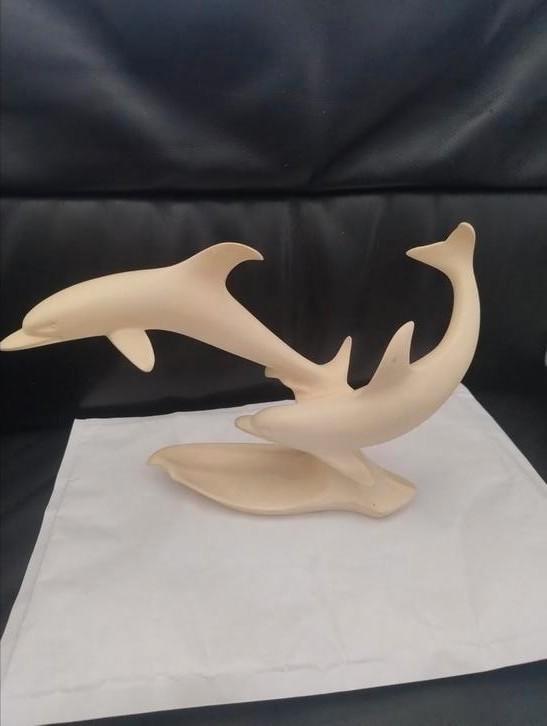👉 Twee dolfijnen 29 cm breed, Antiek en Kunst, Curiosa en Brocante, Ophalen of Verzenden