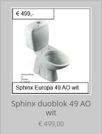 Sphinx duoblok 49 AO wit, Ophalen of Verzenden, Nieuw, Toilet