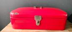 Vintage rode emaille broodtrommel, Antiek en Kunst, Antiek | Emaille, Ophalen of Verzenden
