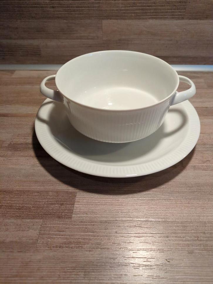 Arzberg Cannelee Soepkom met Schotel - Retro, Huis en Inrichting, Keuken | Servies, Kop(pen) en/of Schotel(s), Overige stijlen