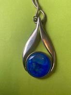 Depose zilveren collier met blauwe steen antiek, Ophalen of Verzenden, Zo goed als nieuw, Zilver