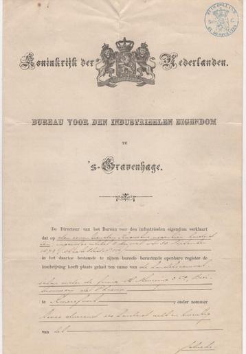 PHOENIX - oude registratie bieretiket nr. 27454 uit 1901 beschikbaar voor biedingen