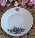 Set van 2 brocante bordjes, paarse roos, Royal China Bavaria, Antiek en Kunst, Curiosa en Brocante, Ophalen of Verzenden
