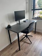 Ikea Lagkapten bureau 140x60 cm donkergrijs, Ophalen, Zo goed als nieuw