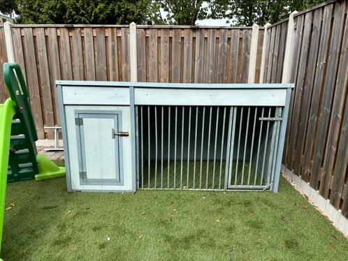 Hondenhok Hondenkennel met nachthok geïsoleerd., Dieren en Toebehoren, Hondenhokken, Gebruikt, Hondenkennel, 100 cm of meer, 110 cm of meer