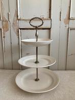 Brocante Porseleinen Etagere / Boch / 3 laags, Ophalen of Verzenden