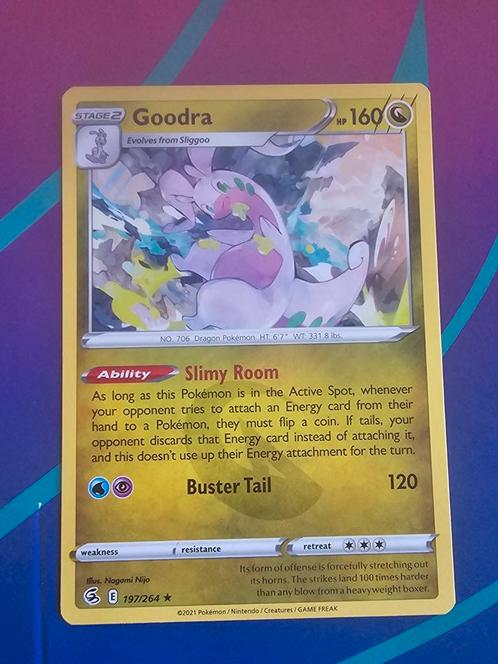 Pokémon kaart - Fusion Strike - Goodra 197/264 rare, Hobby en Vrije tijd, Verzamelkaartspellen | Pokémon, Nieuw, Losse kaart, Ophalen of Verzenden