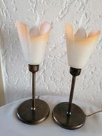 Tulpvormige Lampen Set - Vintage Elegantie, Gebruikt, Vintage, Ophalen of Verzenden, Glas