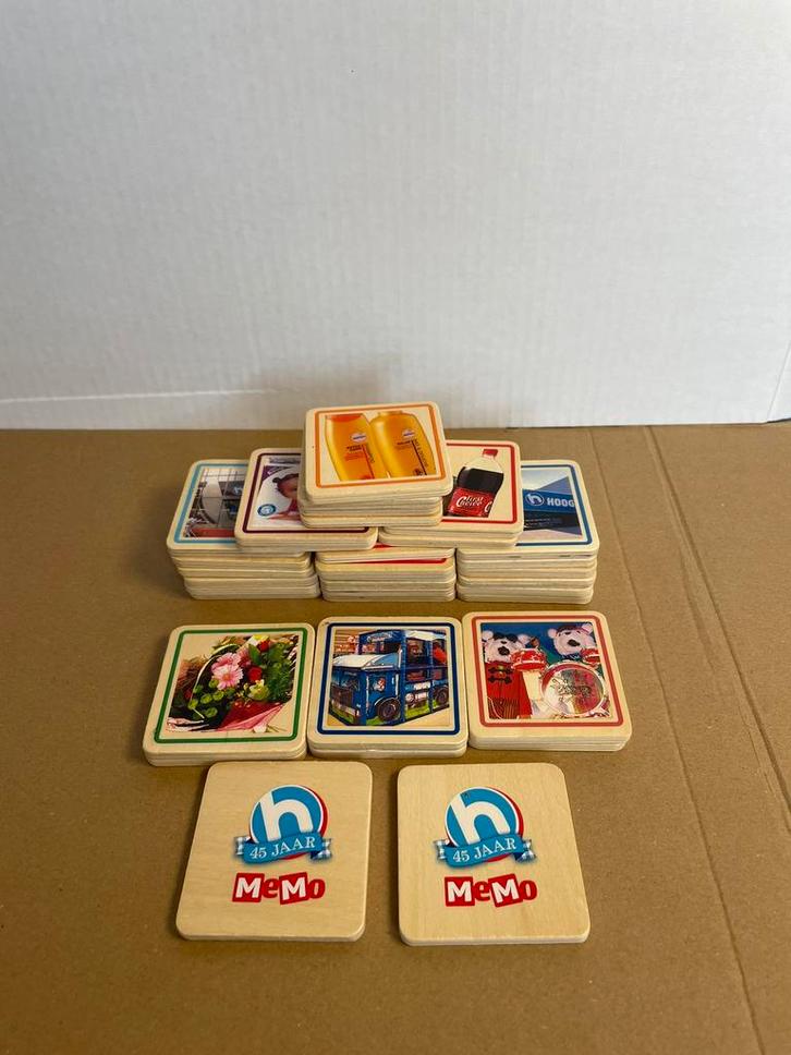 Hout memory spel (Hoogvliet 45 jaar), Kinderen en Baby's, Speelgoed | Houten speelgoed, Zo goed als nieuw, Ophalen of Verzenden