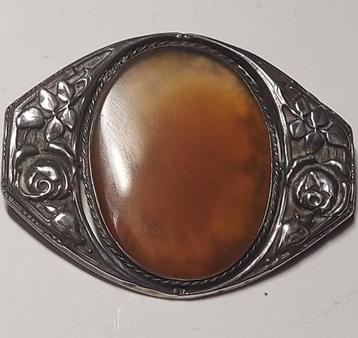 Antiek zilveren art nouveau, art deco broche . beschikbaar voor biedingen