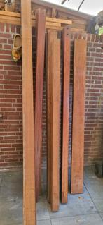 Hardhouten balken/palen - Merbau, Maranti, Grenen Palissande, Doe-het-zelf en Verbouw, Hout en Planken, Ophalen, Gebruikt, 200 tot 250 cm