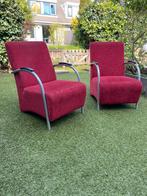 2x buizenframe fauteuil (Rood), Huis en Inrichting, Fauteuils, Minder dan 75 cm, Gebruikt, Stof, 50 tot 75 cm