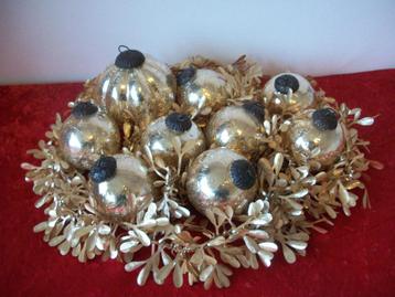 8 Luxe Kerstballen - Goud Craquelé Glas - per stuk - Nieuw beschikbaar voor biedingen