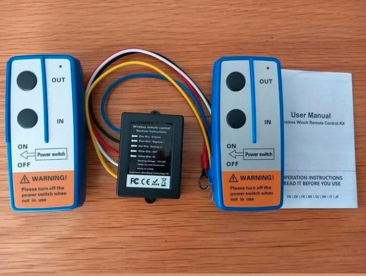 Draadloze lier afstandsbediening 2x 12v en 24v blauw, Auto-onderdelen, Besturing, Jeep, Nieuw, Ophalen of Verzenden