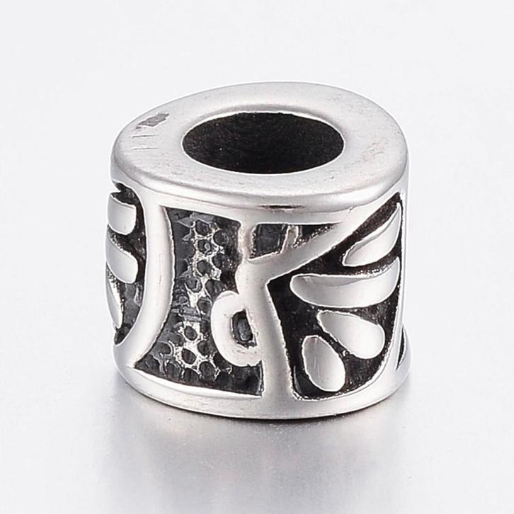 RVS groot-gat bedel Fantasy, Sieraden, Tassen en Uiterlijk, Bedels, Nieuw, Overige merken, Overige materialen, 4 bedels of meer