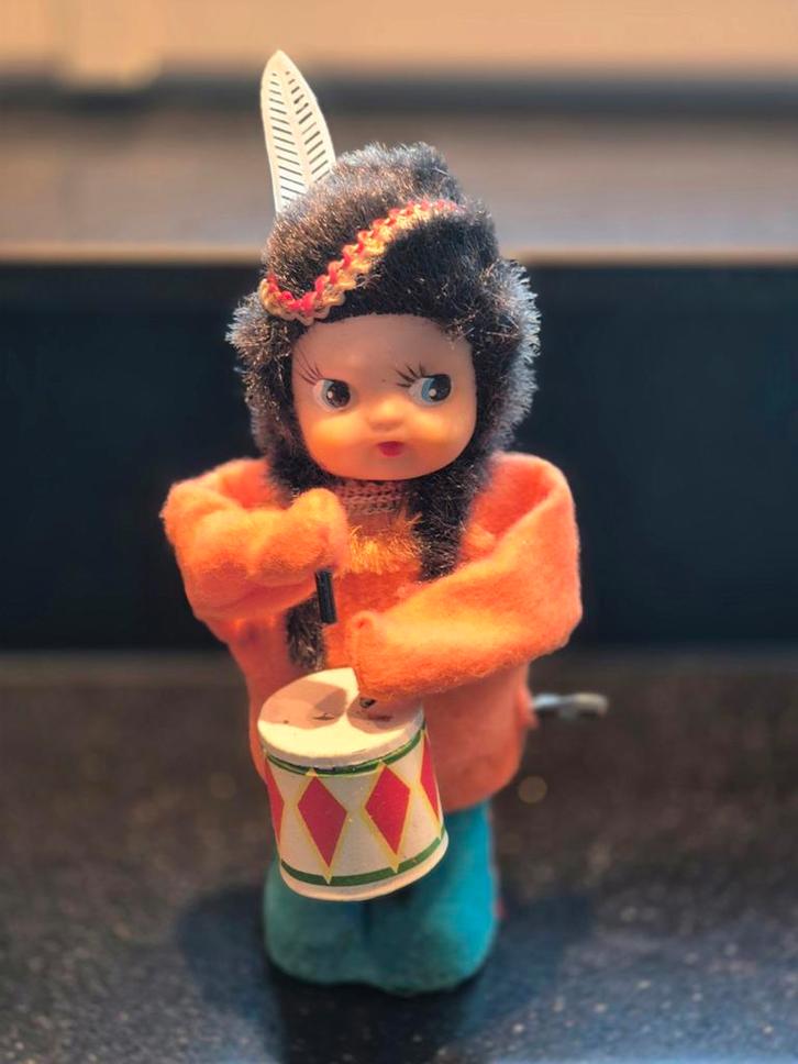 Vintage Opwindbaar (Indiaan) Speelgoed, Antiek en Kunst, Antiek | Speelgoed, Ophalen of Verzenden