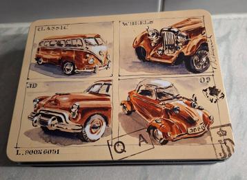Leuk blik, motief auto's 20,5x4,5x16 cm beschikbaar voor biedingen