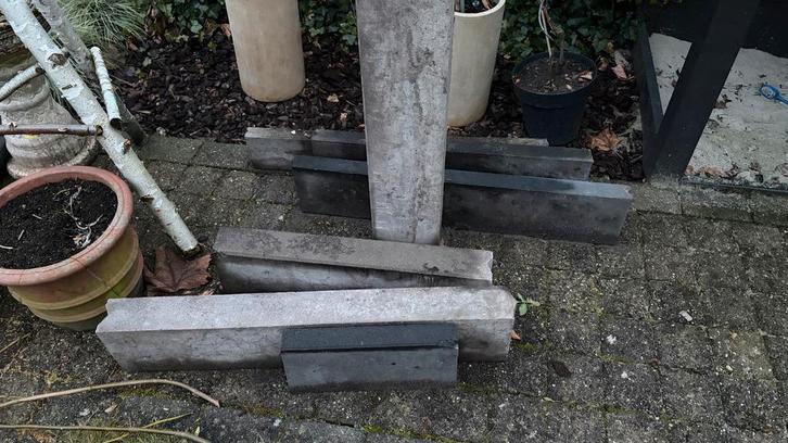 7 Betonnen Stoeprand Bandjes - Diverse Maten, Tuin en Terras, Bielzen en Borders, Gebruikt, Border, Beton, Minder dan 25 cm, Minder dan 100 cm