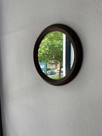 Houten spiegel vintage jaren, Ophalen, Rond, Minder dan 50 cm
