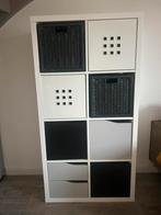 Ikea Kallax kast wit met bakken en lades, Ophalen, Zo goed als nieuw, Minder dan 150 cm, 25 tot 50 cm