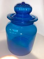 Glazen pot blauw, Antiek en Kunst, Antiek | Glas en Kristal, Ophalen of Verzenden