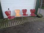 4 mooie retro stoelen, Metaal, Vier, Gebruikt, Retro