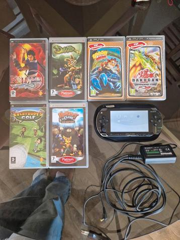 PSP-1004 Zwart + 6 Spellen + Oplader beschikbaar voor biedingen