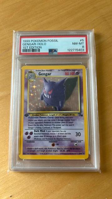 Gengar (5/62) - 1st. Edition - HOLO - PSA 8 beschikbaar voor biedingen