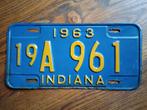 Kentekenplaat nummerplaat licenseplate nummerbord Indiana, Ophalen of Verzenden, Gebruikt, Auto's